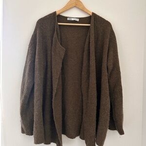 Zara Brown Open Front Cardigan